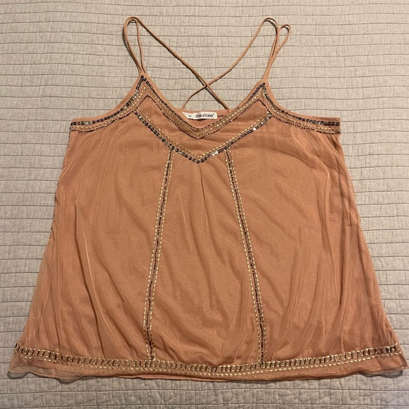 Maurice’s Beaded Mesh Sleeveless Blouse Size 1 - Picture 1 of 8